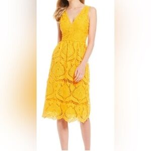 Gianni Bini Dress Size 8 Citrus (Yellow) sleeveless maxi dress V-neck